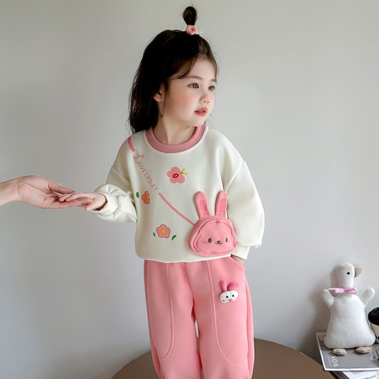 BOBBY ABLEY Бежевый и розовый Kids Повседневные спортивные костюмы Наборы - изображение 5
