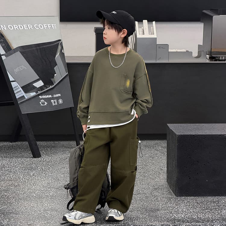 BOBBY ABLEY Армейский зеленый Kids Повседневные спортивные костюмы Наборы - изображение 4