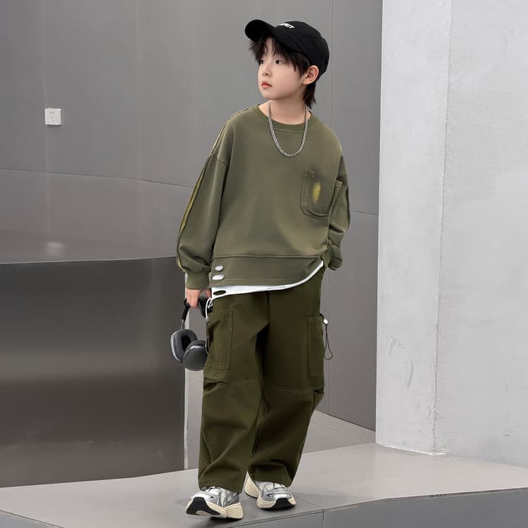 BOBBY ABLEY Армейский зеленый Kids Повседневные спортивные костюмы Наборы - изображение 5