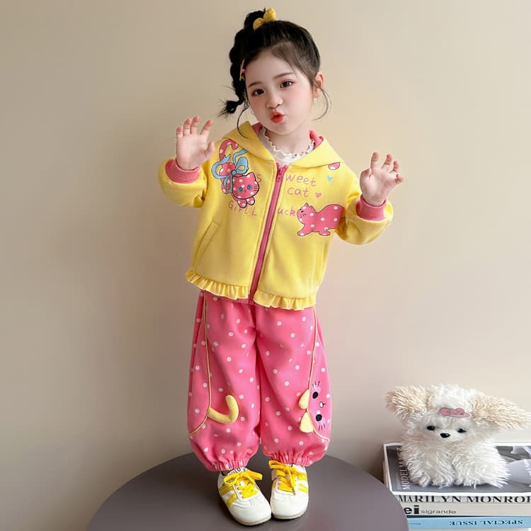 BOBBY ABLEY Желто-розовый Kids Повседневные спортивные костюмы Наборы - изображение 5