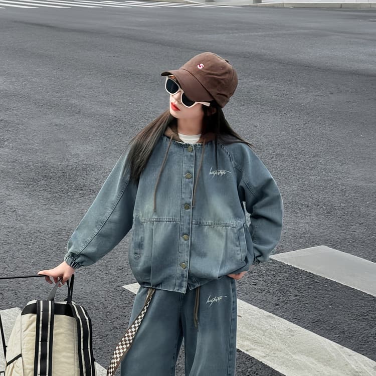 BOBBY ABLEY Бежевый Деним Одежда Наборы Kids Повседневные спортивные костюмы Наборы - изображение 5