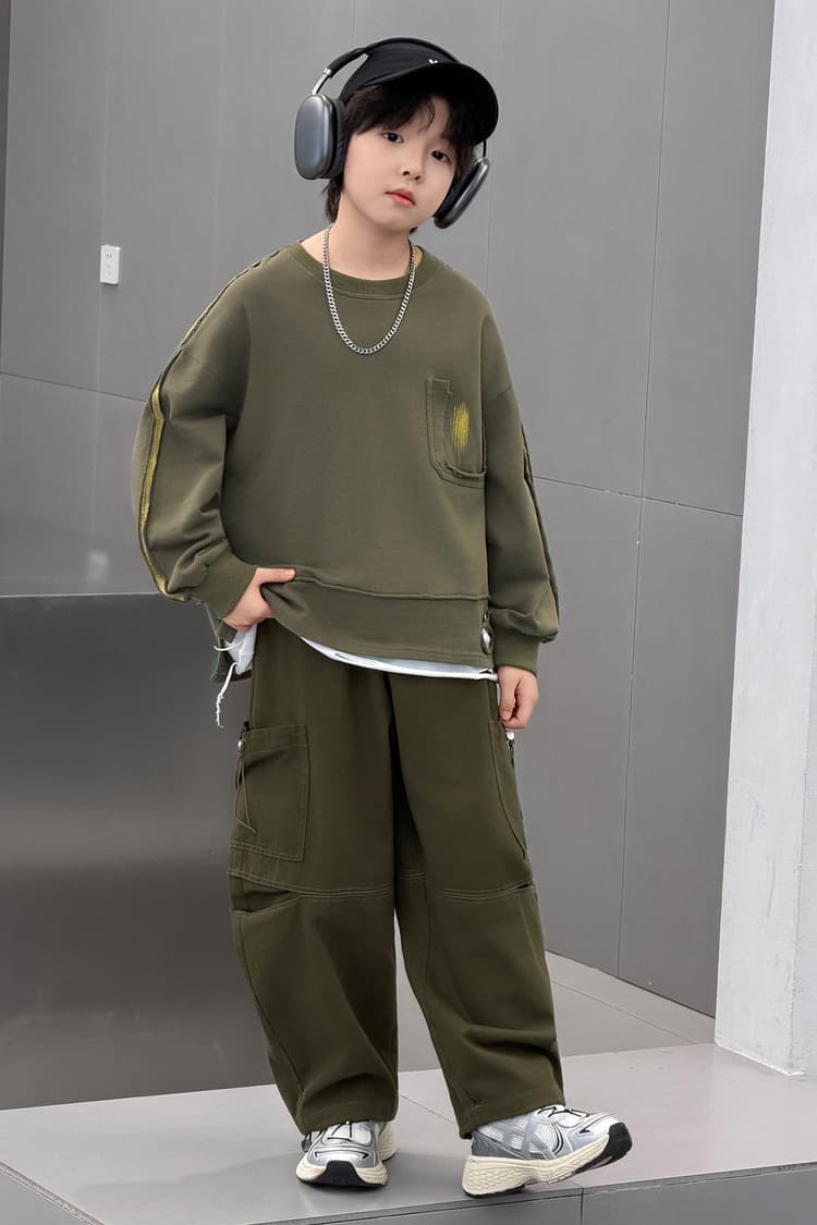 BOBBY ABLEY Армейский зеленый Kids Повседневные спортивные костюмы Наборы - изображение 3