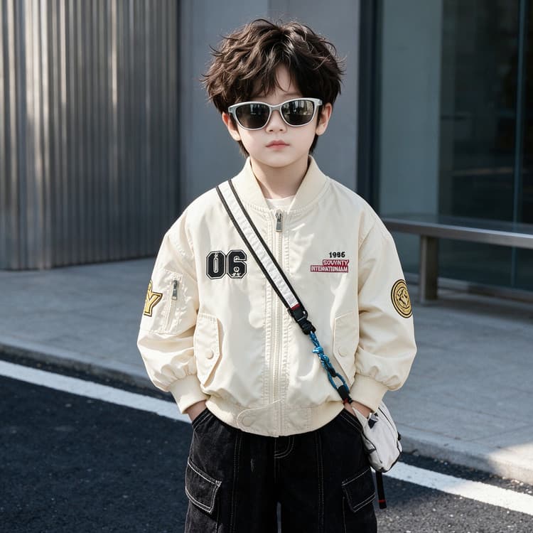 BOBBY ABLEY Экрю Kids Бейсбольные куртки - изображение 4