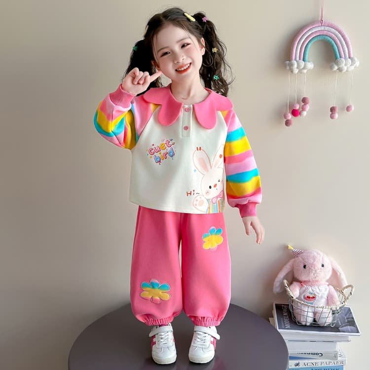 BOBBY ABLEY Pink Rainbow Pre-School Casual Sportswear Sets BOBBY ABLEY Розовый Радужный Предшкольные Повседневные Спортивные Костюмы Наборы - изображение 6