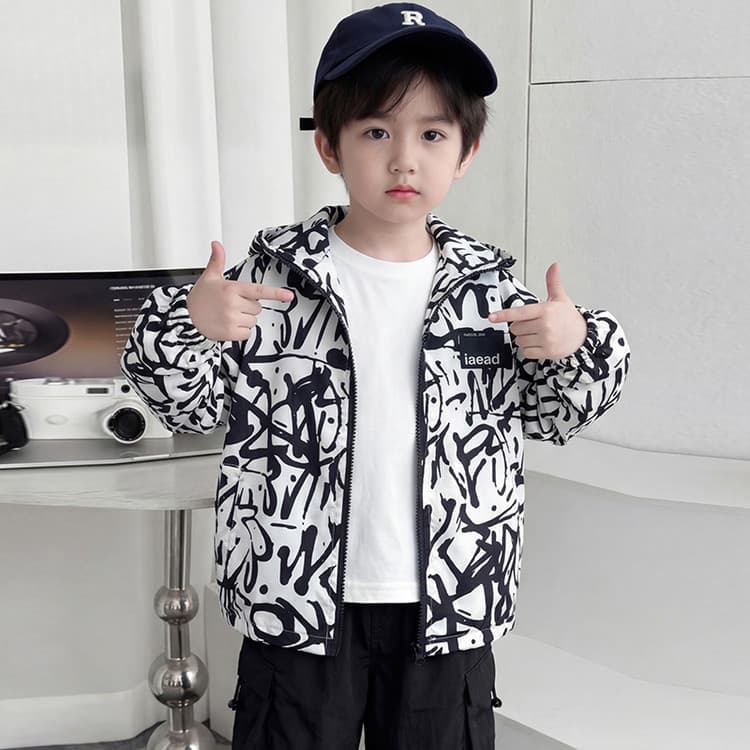 BOBBY ABLEY Черный And Белый Граффити Kids Туристическая одежда - изображение 4
