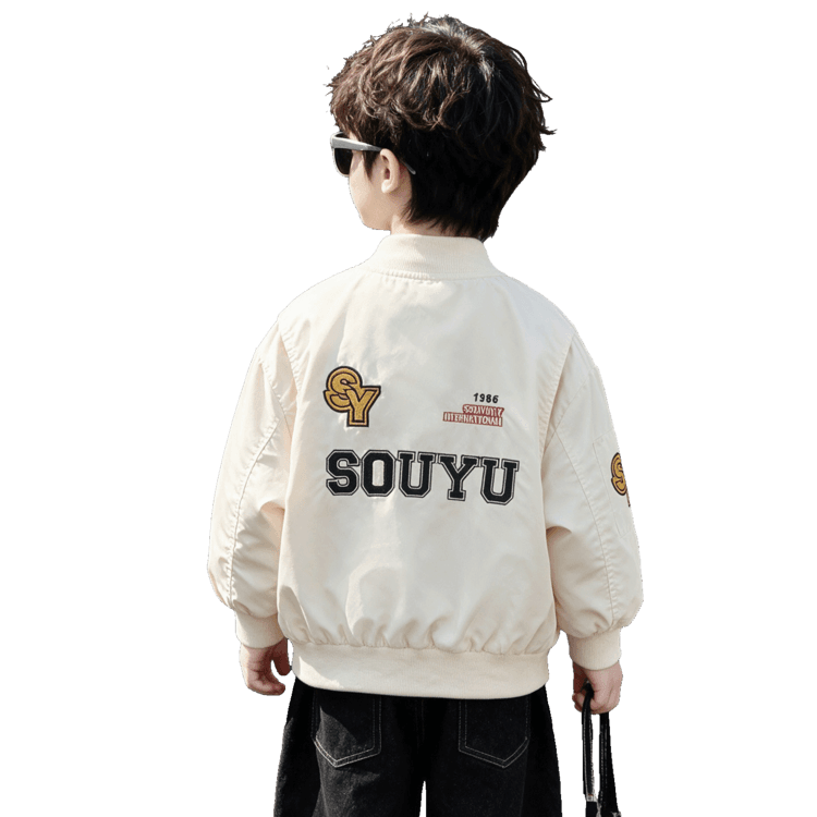 BOBBY ABLEY Экрю Kids Бейсбольные куртки - изображение 2