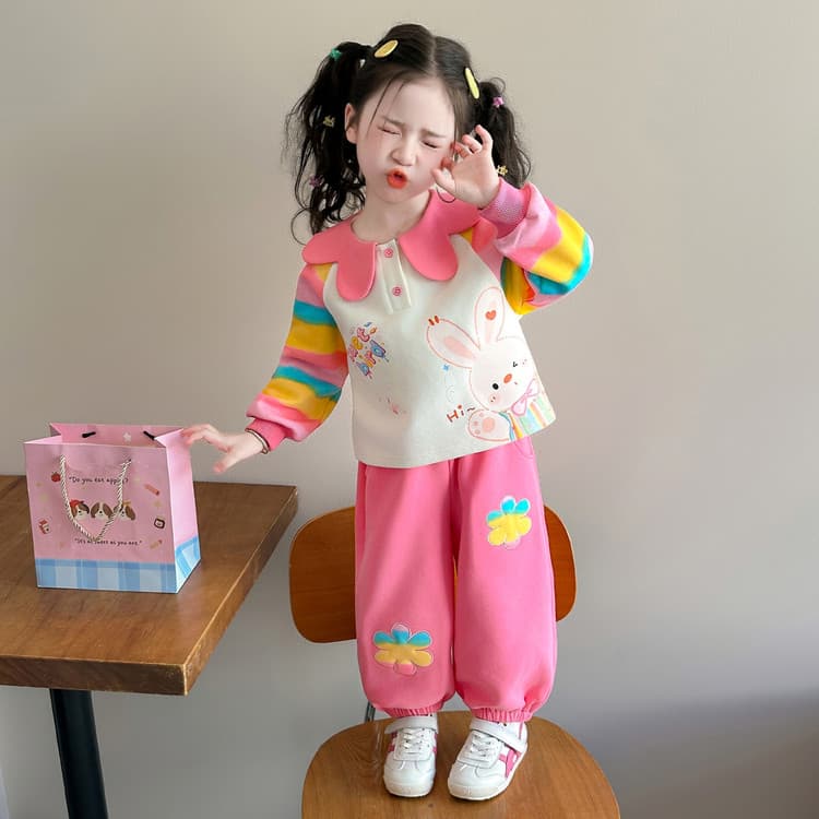 BOBBY ABLEY Pink Rainbow Pre-School Casual Sportswear Sets BOBBY ABLEY Розовый Радужный Предшкольные Повседневные Спортивные Костюмы Наборы - изображение 3