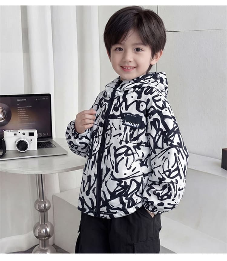 BOBBY ABLEY Черный And Белый Граффити Kids Туристическая одежда - изображение 3