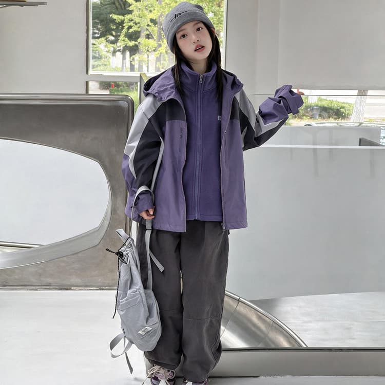 BOBBY ABLEY Фиолетовый 3-в-1 (Подкладка + Пальто) Школьная Туристическая Одежда - изображение 6