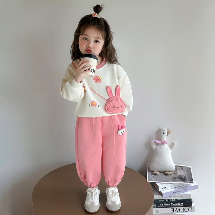 BOBBY ABLEY Бежевый и розовый Kids Повседневные спортивные костюмы Наборы - изображение 4