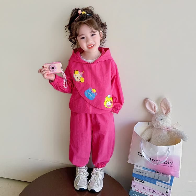 BOBBY ABLEY Pink Red Preschool Casual Sportswear Sets BOBBY ABLEY Розовый Красный Предшкольные Повседневные Спортивные Костюмы Наборы - изображение 7