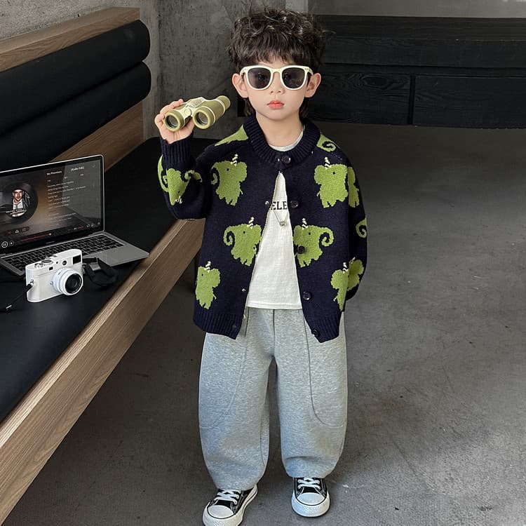 BOBBY ABLEY Темно-синий с синей подкладочной тканью зеленый слон дошкольные топы - изображение 3