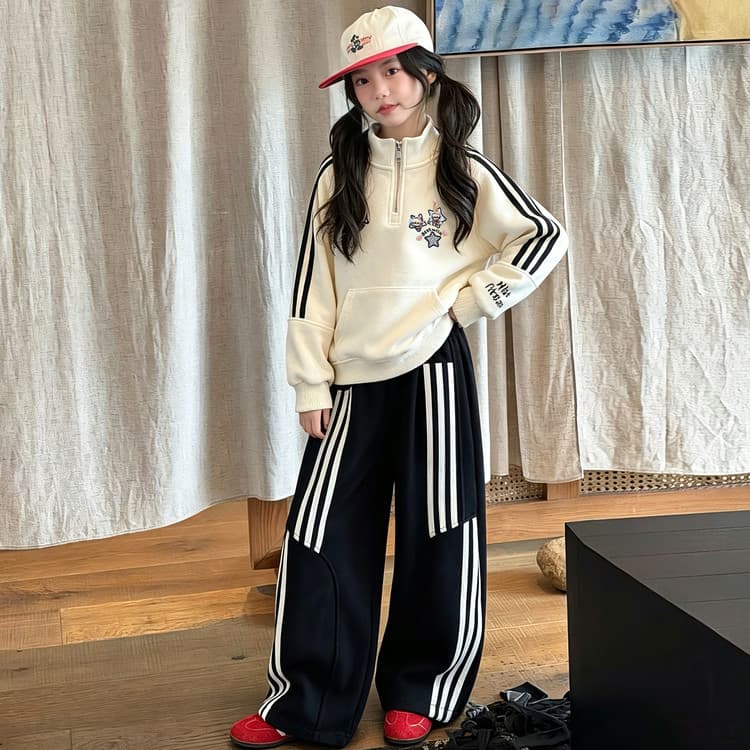 BOBBY ABLEY Абрикосовый свитшот черные штаны комплект "Магия Цветов" для детей повседневные спортивные костюмы наборы - изображение 4