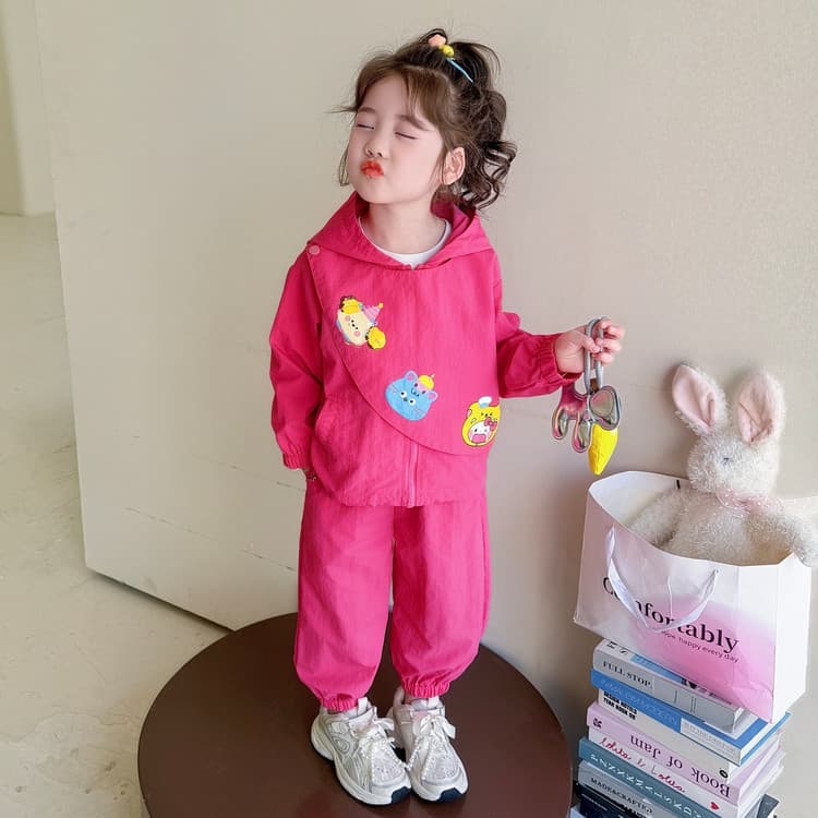 BOBBY ABLEY Pink Red Preschool Casual Sportswear Sets BOBBY ABLEY Розовый Красный Предшкольные Повседневные Спортивные Костюмы Наборы - изображение 4