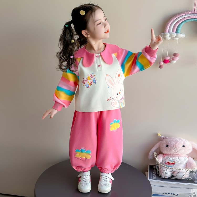 BOBBY ABLEY Pink Rainbow Pre-School Casual Sportswear Sets BOBBY ABLEY Розовый Радужный Предшкольные Повседневные Спортивные Костюмы Наборы - изображение 7