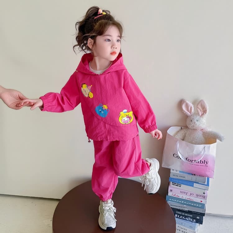 BOBBY ABLEY Pink Red Preschool Casual Sportswear Sets BOBBY ABLEY Розовый Красный Предшкольные Повседневные Спортивные Костюмы Наборы - изображение 6