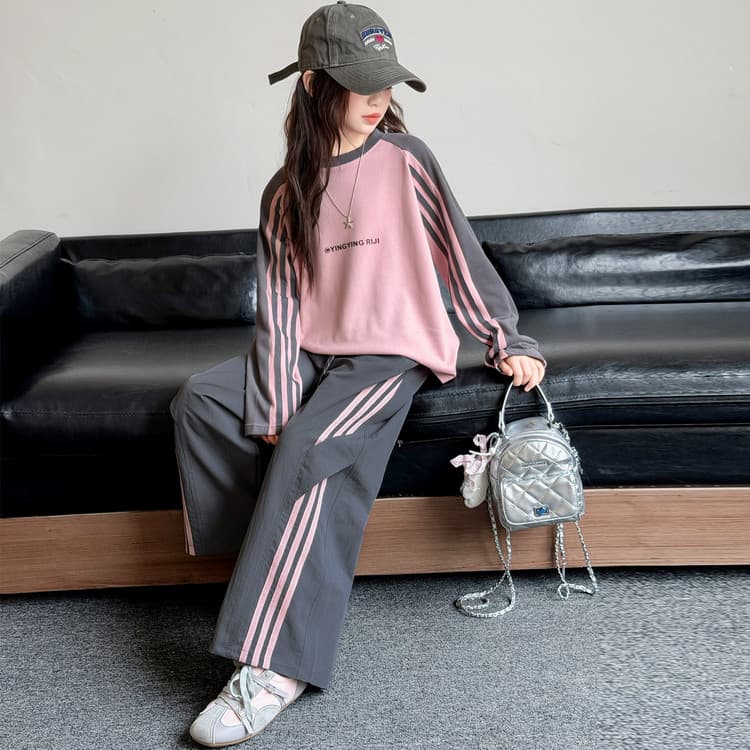 BOBBY ABLEY Розовый и Темно-Серый Предшкольные Повседневные Спортивные Костюмы Наборы - изображение 5