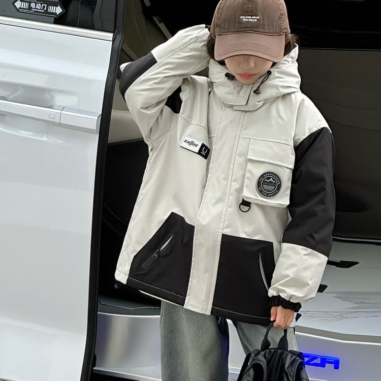 BOBBY ABLEY Бежевый Серый 3-в-1 (Подкладка + Пальто) Школьная Туристическая Одежда - изображение 6
