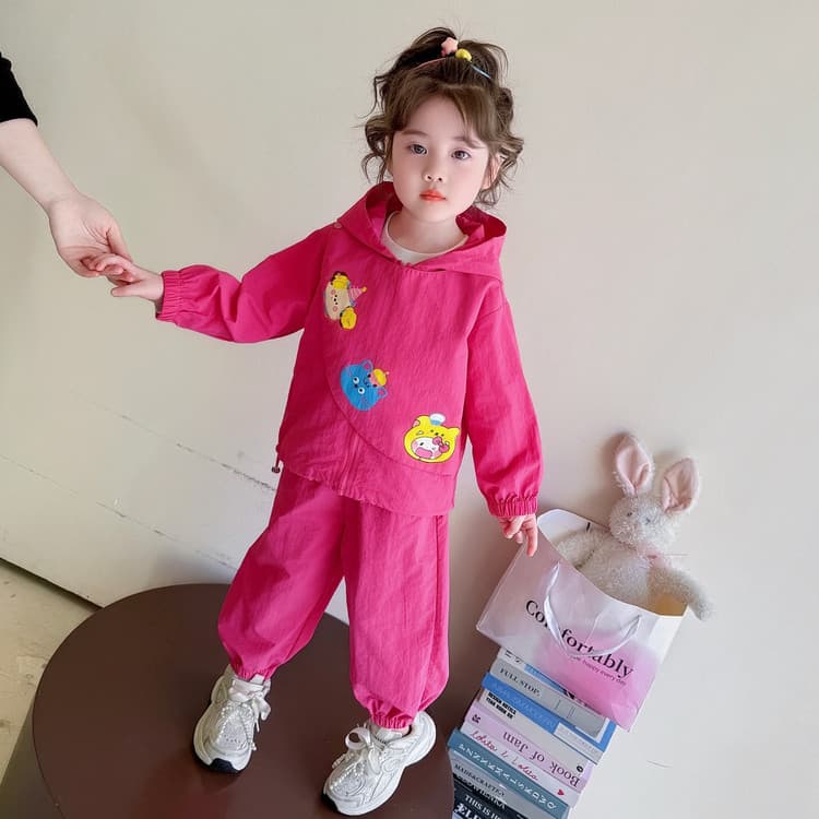 BOBBY ABLEY Pink Red Preschool Casual Sportswear Sets BOBBY ABLEY Розовый Красный Предшкольные Повседневные Спортивные Костюмы Наборы - изображение 5
