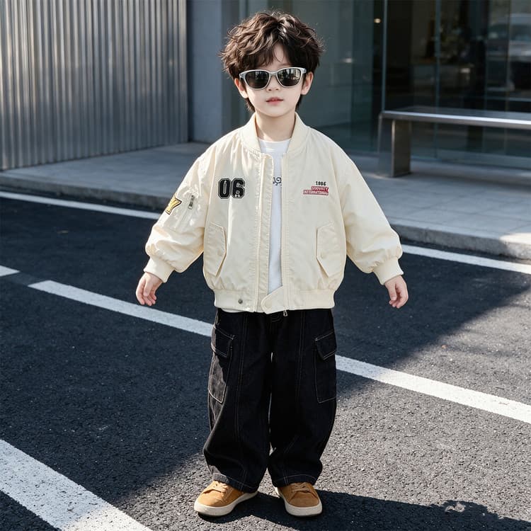BOBBY ABLEY Экрю Kids Бейсбольные куртки - изображение 5