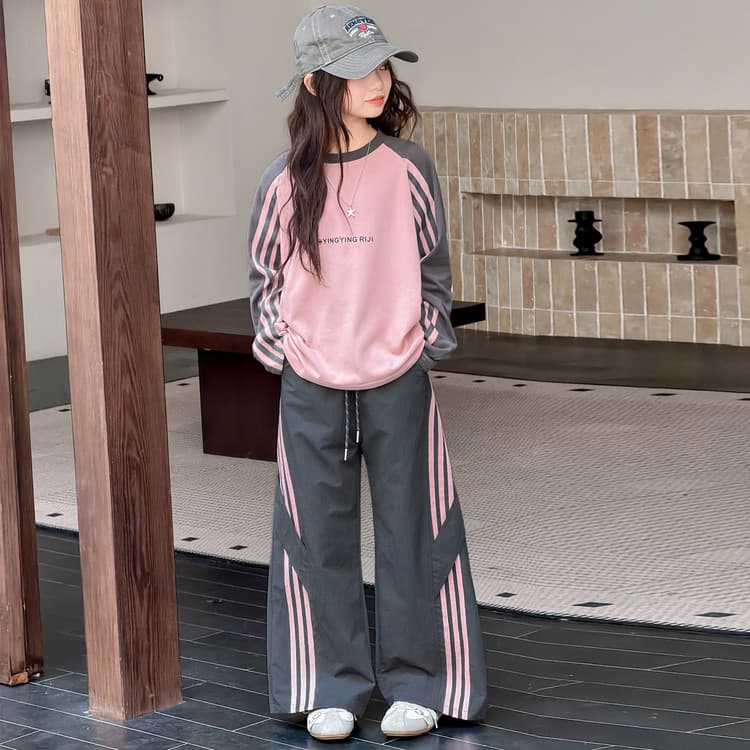 BOBBY ABLEY Розовый и Темно-Серый Предшкольные Повседневные Спортивные Костюмы Наборы - изображение 4
