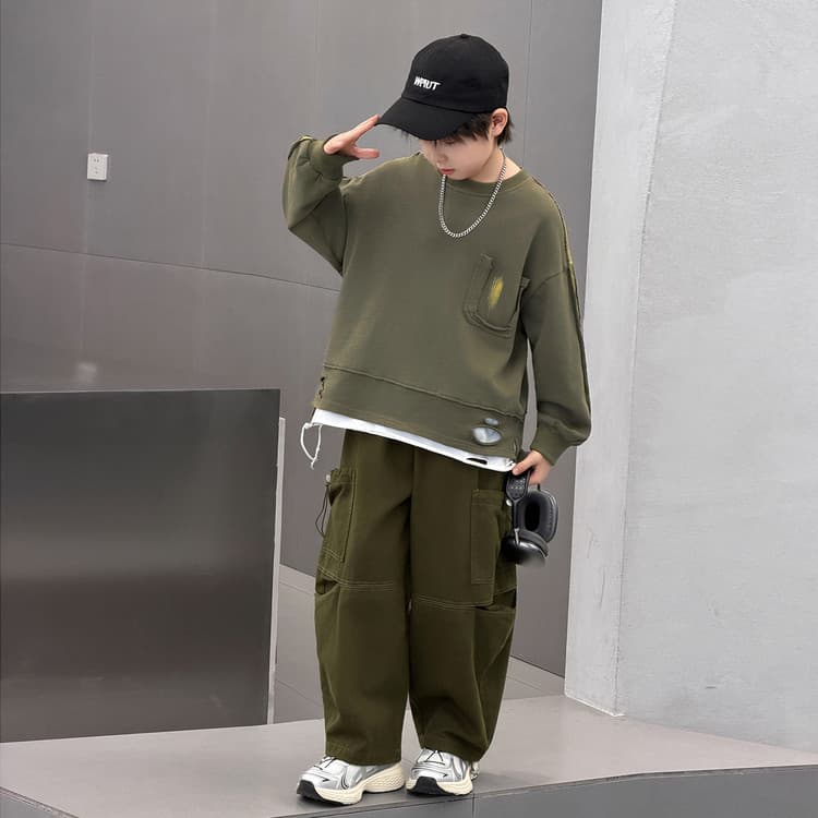 BOBBY ABLEY Армейский зеленый Kids Повседневные спортивные костюмы Наборы - изображение 6