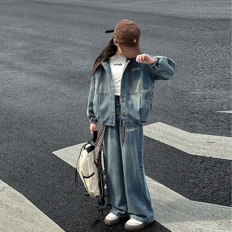 BOBBY ABLEY Бежевый Деним Одежда Наборы Kids Повседневные спортивные костюмы Наборы - изображение 4