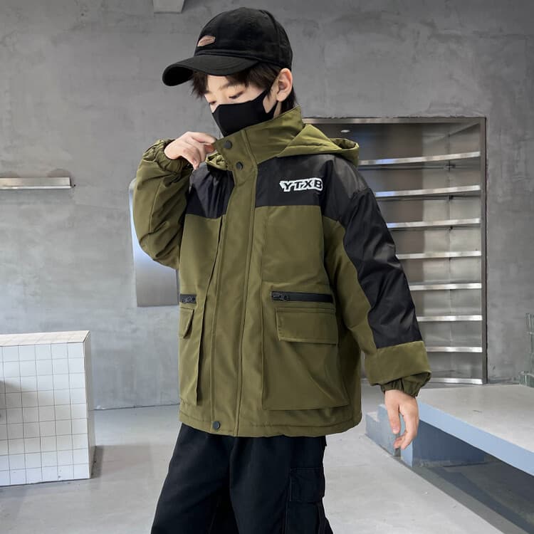 BOBBY ABLEY Армейский зеленый 3-в-1 (Подкладка + Пальто) Школьная туристическая одежда - изображение 3