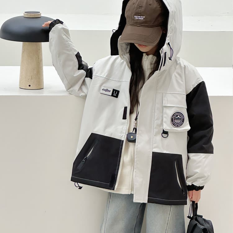 BOBBY ABLEY Бежевый Серый 3-в-1 (Подкладка + Пальто) Школьная Туристическая Одежда - изображение 5