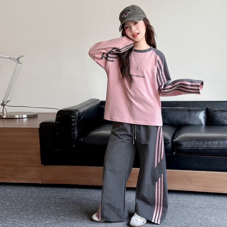 BOBBY ABLEY Розовый и Темно-Серый Предшкольные Повседневные Спортивные Костюмы Наборы - изображение 6