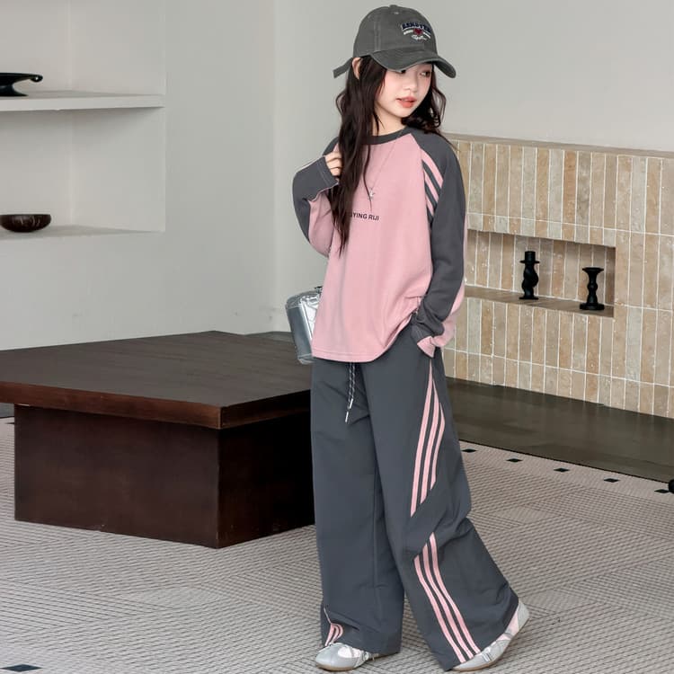 BOBBY ABLEY Розовый и Темно-Серый Предшкольные Повседневные Спортивные Костюмы Наборы - изображение 2