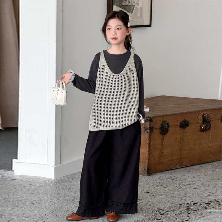 BOBBY ABLEY Black Gray Color Kids Повседневные спортивные костюмы Наборы - изображение 3