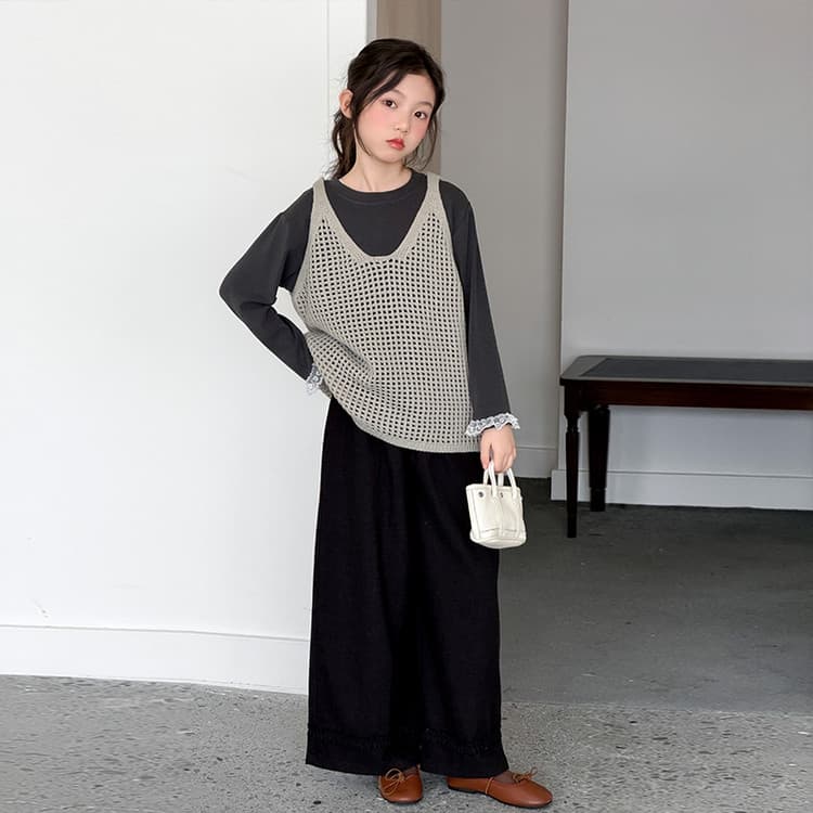 BOBBY ABLEY Black Gray Color Kids Повседневные спортивные костюмы Наборы - изображение 4