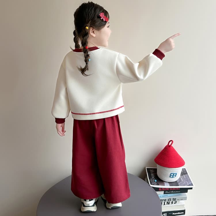 BOBBY ABLEY Бежевый и Бургунди Kids Повседневные Спортивные Костюмы Наборы - изображение 3