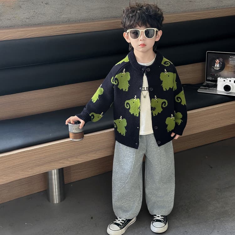 BOBBY ABLEY Темно-синий с синей подкладочной тканью зеленый слон дошкольные топы - изображение 5