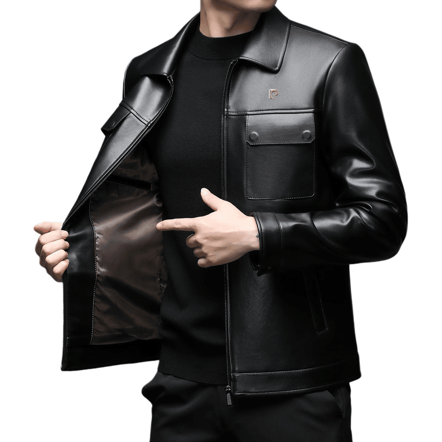 Кожаная куртки PIERRE CARDIN Мужской Кожаные куртки - изображение 4