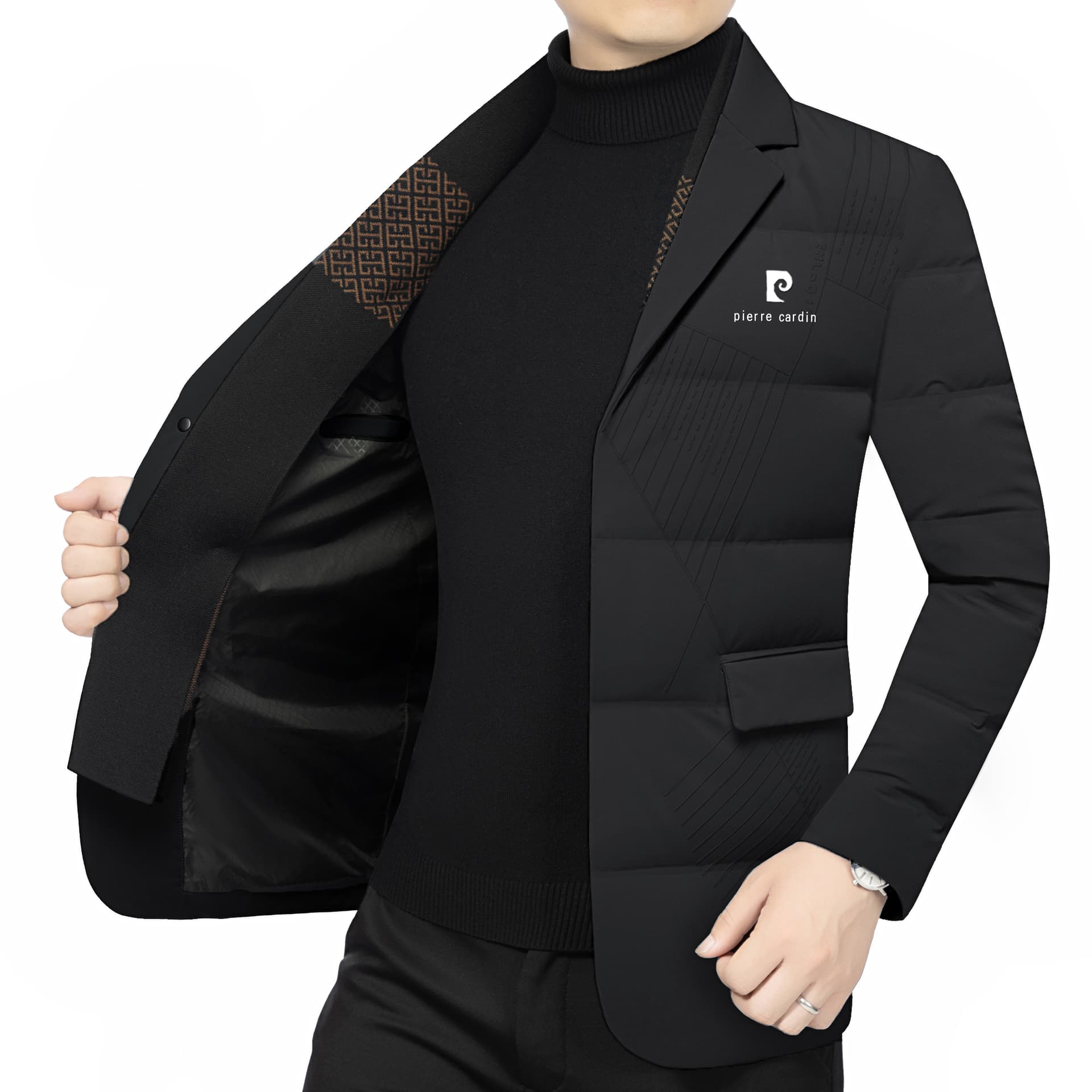 Пиджак PIERRE CARDIN Черный мужской Классические костюмы - изображение 5