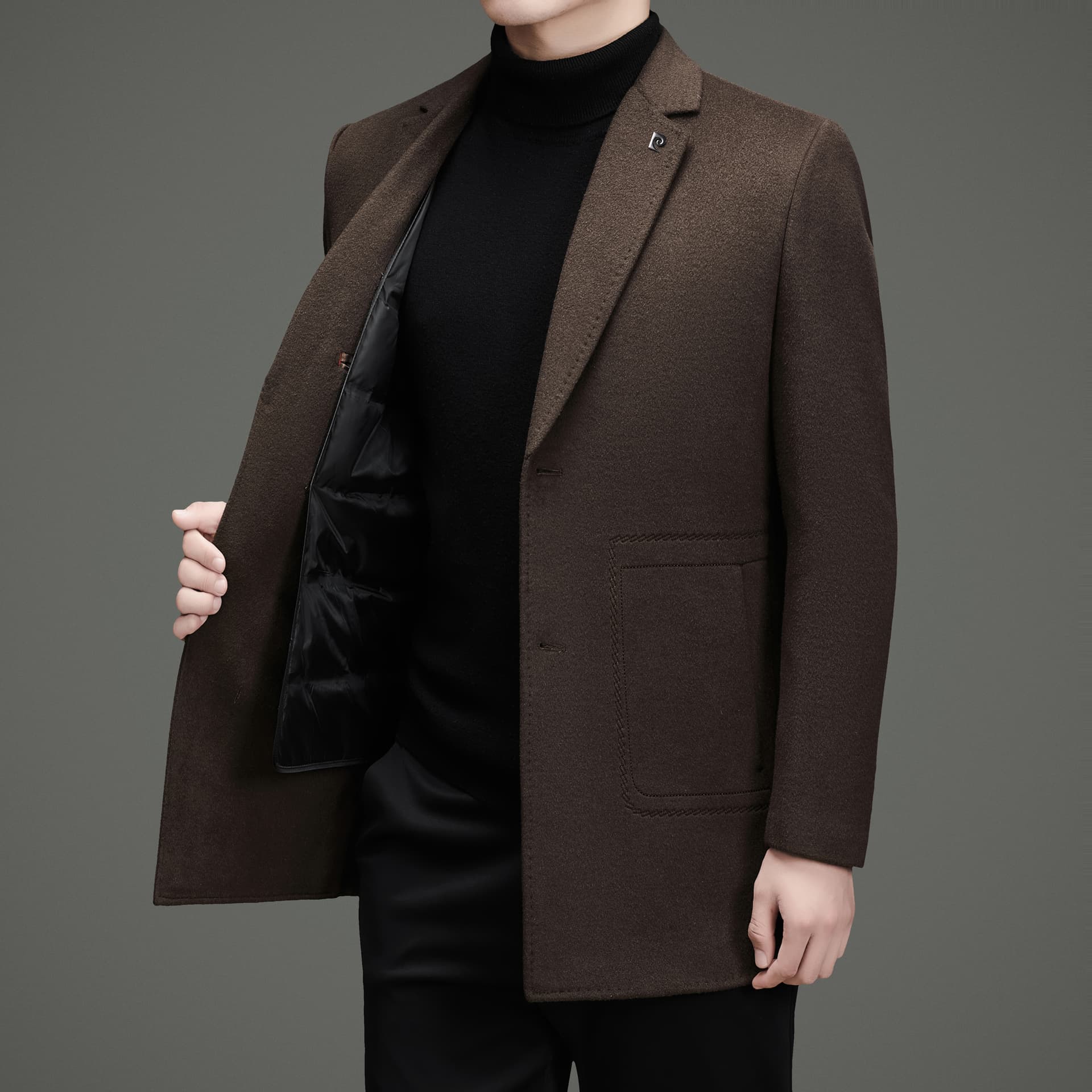 Пальто PIERRE CARDIN Кофе Мужской Пальто - изображение 4