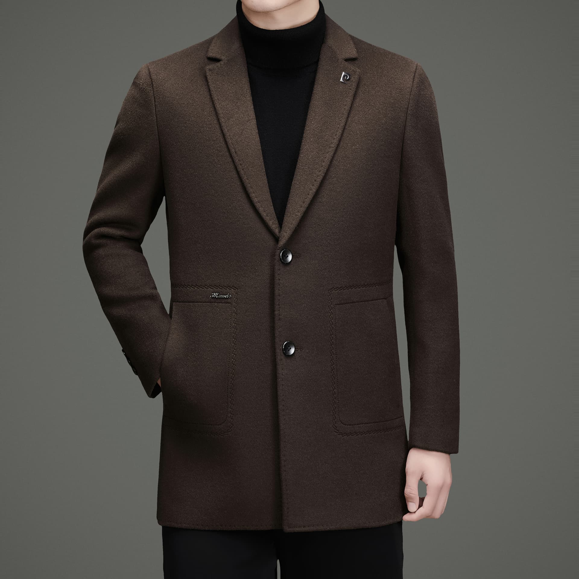 Пальто PIERRE CARDIN Кофе Мужской Пальто - изображение 2
