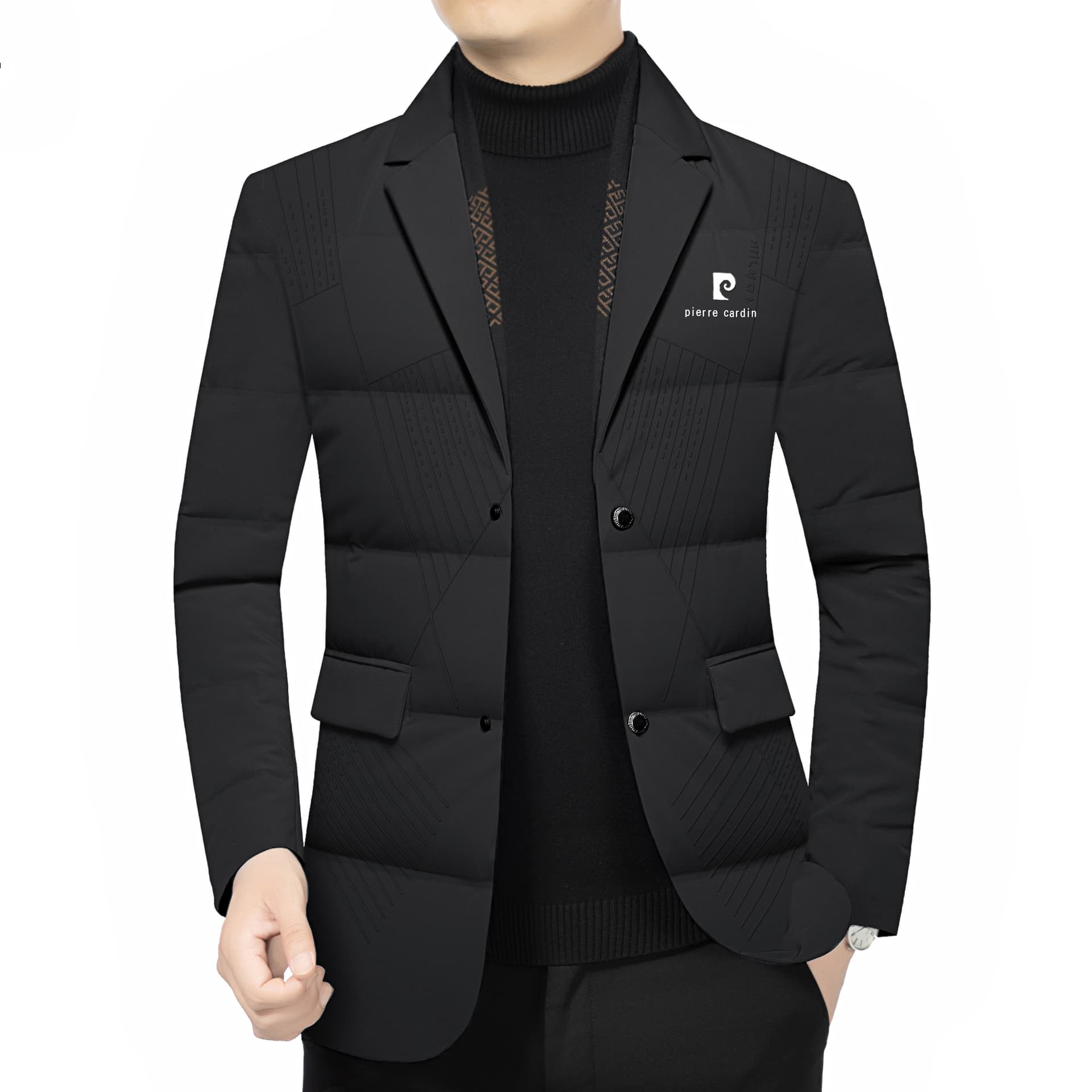 Пиджак PIERRE CARDIN Черный мужской Классические костюмы - изображение 4
