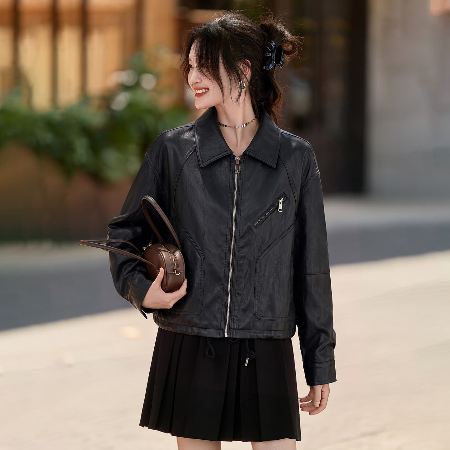 PIERRE CARDIN Черный Женские Кожаные куртки - изображение 3