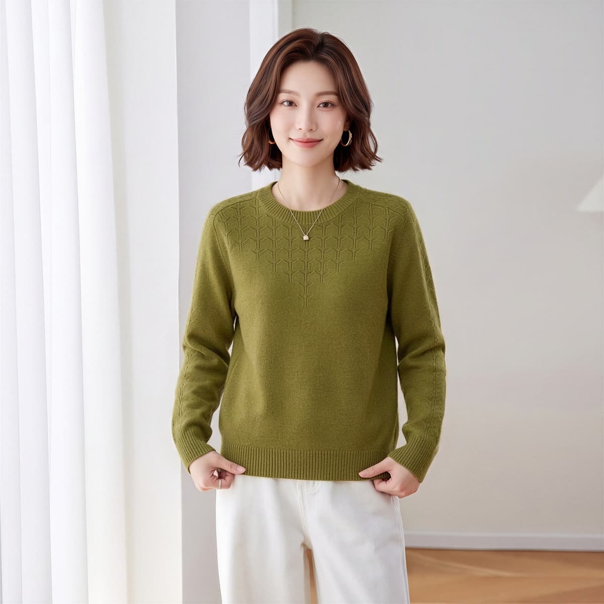 Кофта PIERRE CARDIN Горохово-зеленый Женские Трикотаж - изображение 2