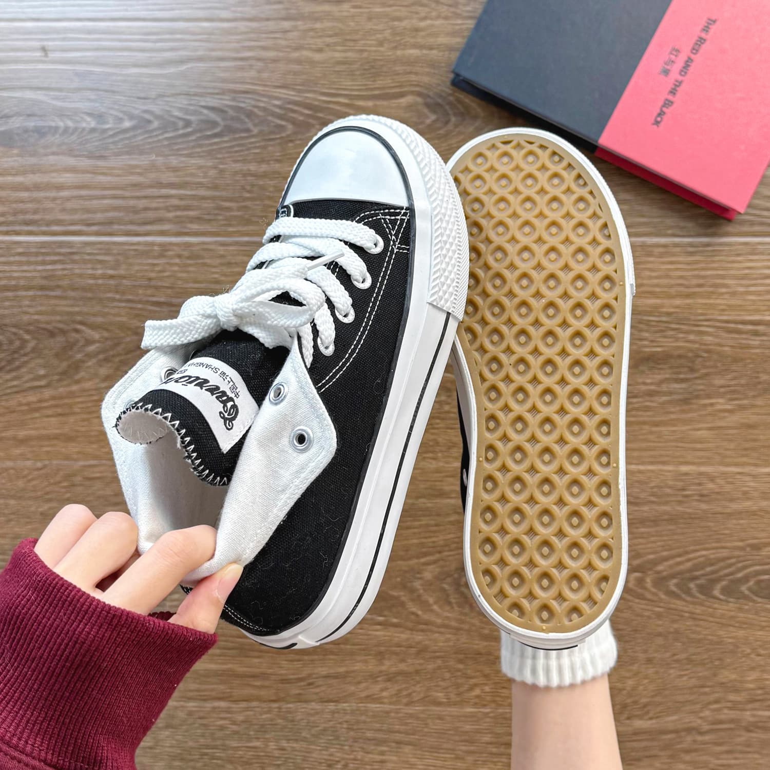 Кеды WARRIOR High-Top Canvas Shoes Black (Hidden Wedge) Women's - изображение 6