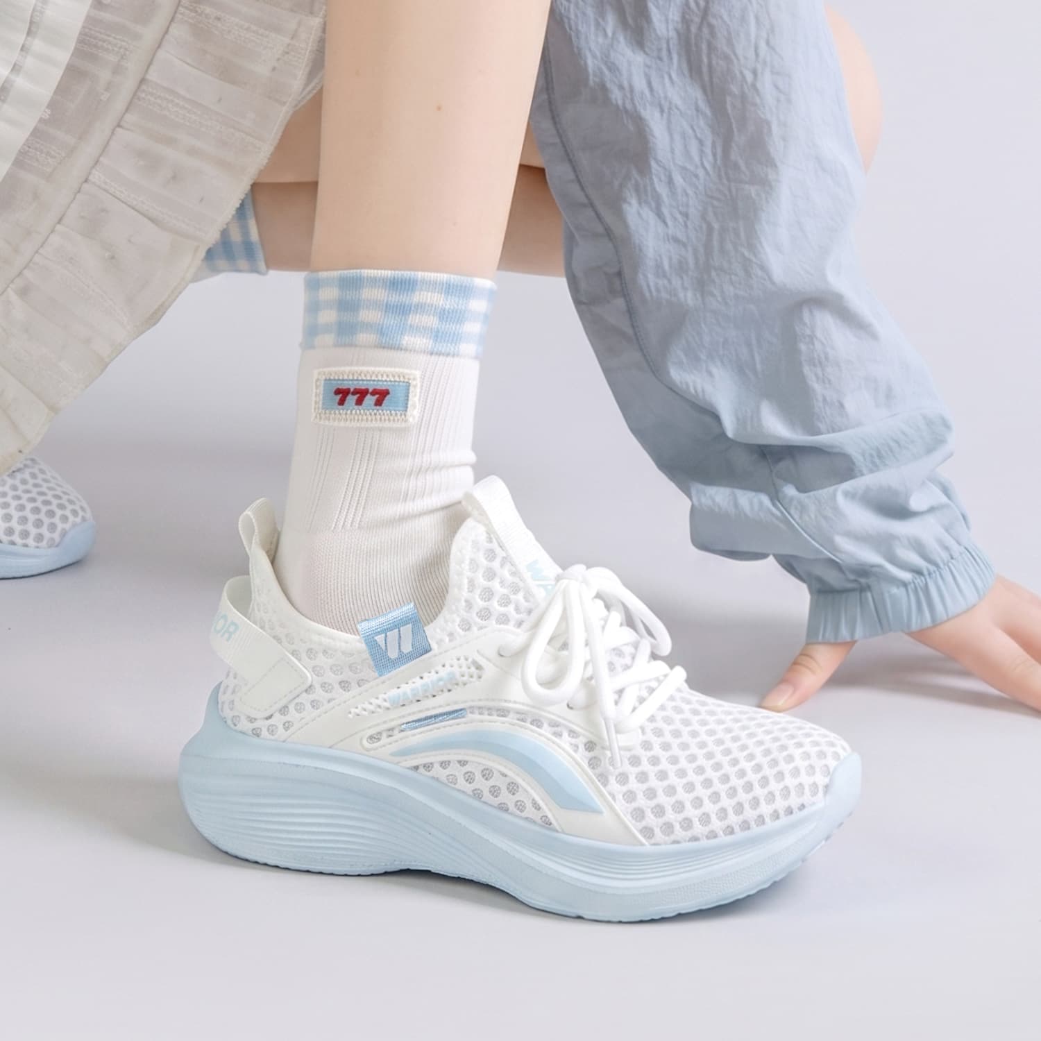 Кроссовки для бега Кроссовки WARRIOR Low Top White Blue Women's - изображение 6