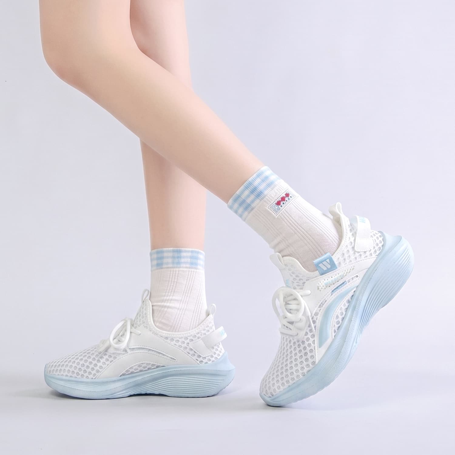 Кроссовки для бега Кроссовки WARRIOR Low Top White Blue Women's - изображение 7