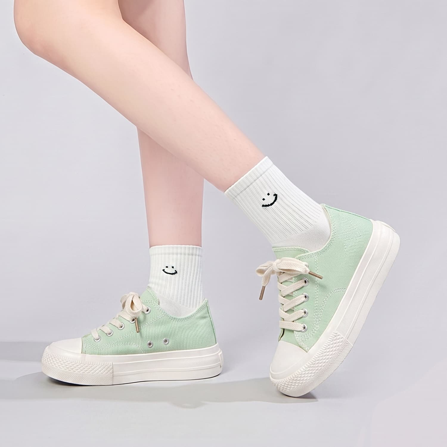 Кеды WARRIOR Low-Top Canvas Shoes Light Green (Half Size) Women's - изображение 6