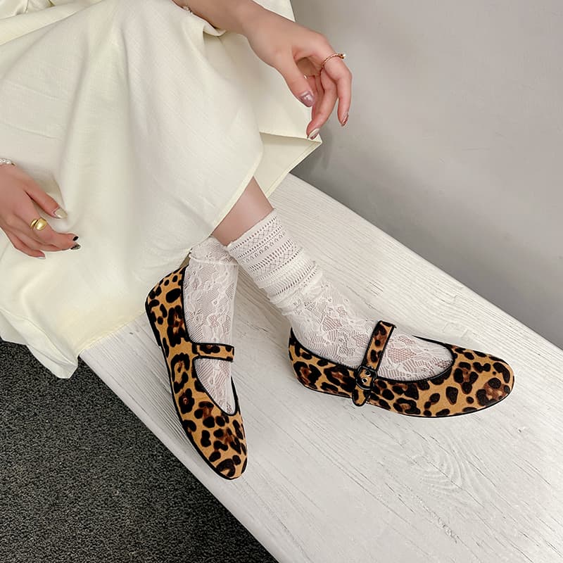 JIUXINGDAO Mary Jane Shoes Leopard Print Women's - изображение 6