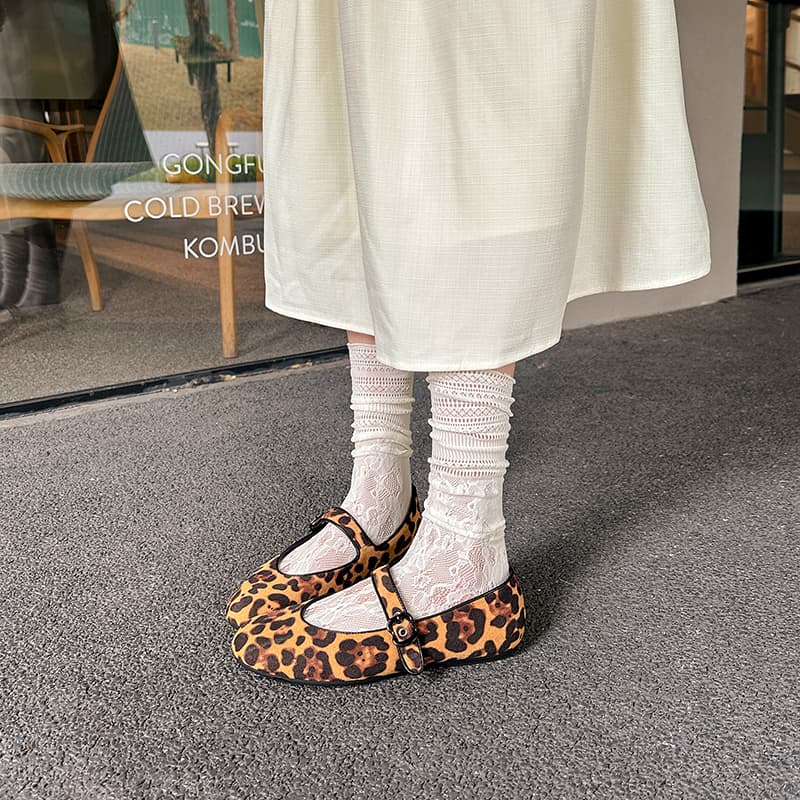 JIUXINGDAO Mary Jane Shoes Leopard Print Women's - изображение 3