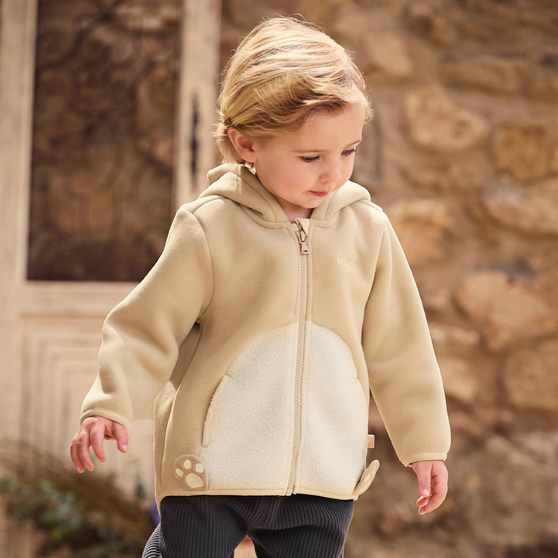 DAVE&BELLA Детские флисовые кофты FW24 Модные с капюшоном Длинный рукав Молния Мягкий и теплый Безопасный для кожи Дети в возрасте от 3 до 7 лет - изображение 5