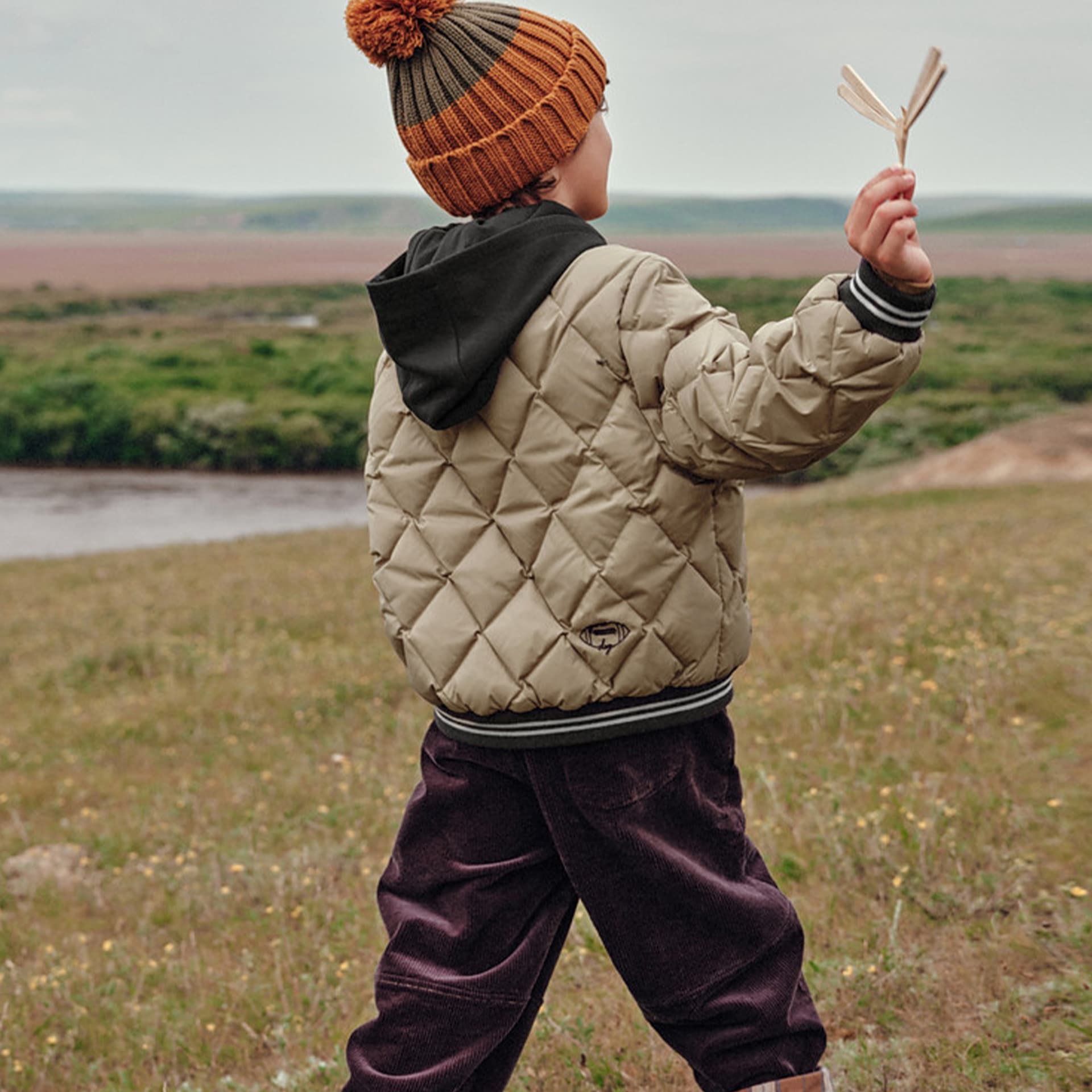 DAVE BELLA Хаки [7A Антибактериальный 90 Флис Тройная защита] Kids Пуховики - изображение 3